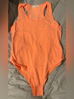 Zenana Outfitters Neon Orange Sleeveless Bodysuit